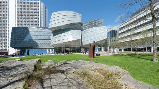 Frontal view of Gehry building