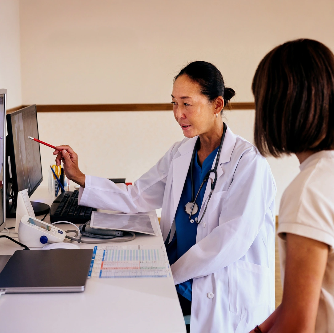 Doctor explaining a scan to their patient