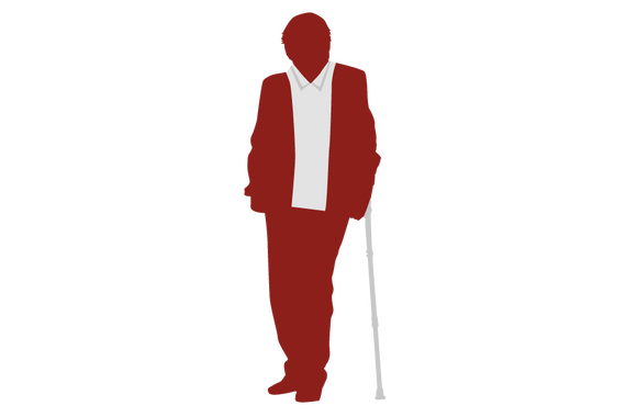 Limited mobility man icon