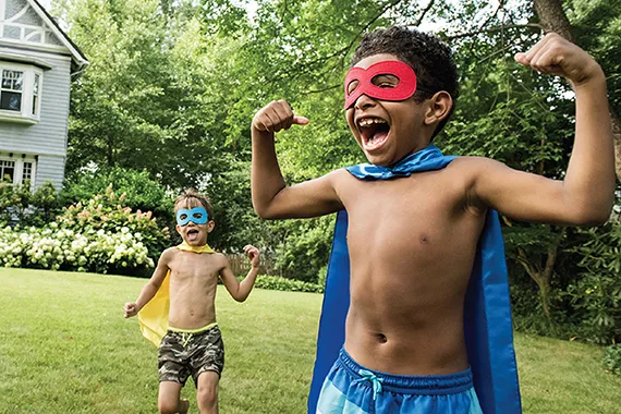 Toy boys playing outdoor