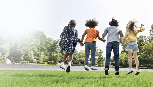 Children jumping