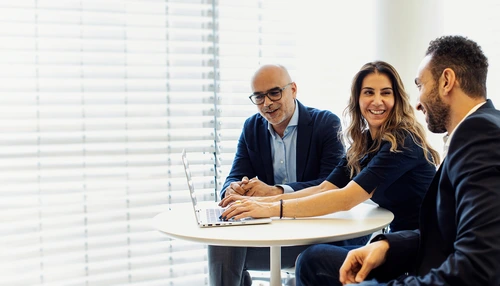 Co-workers having a meeting
