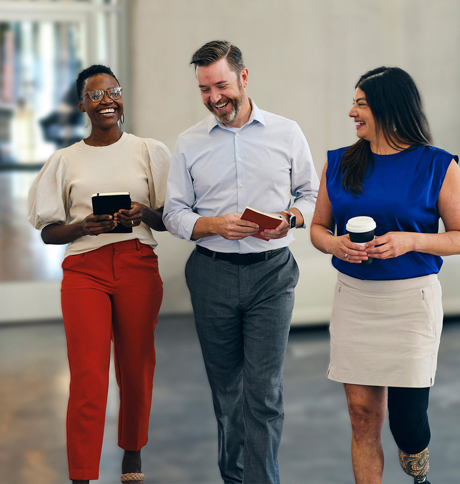 Colleagues laughing