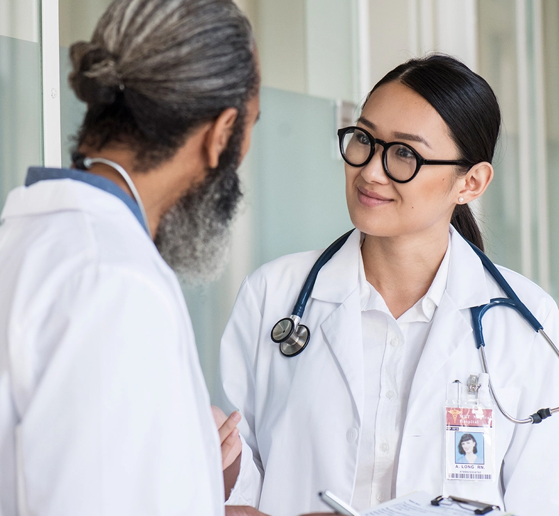 Doctor in conversation