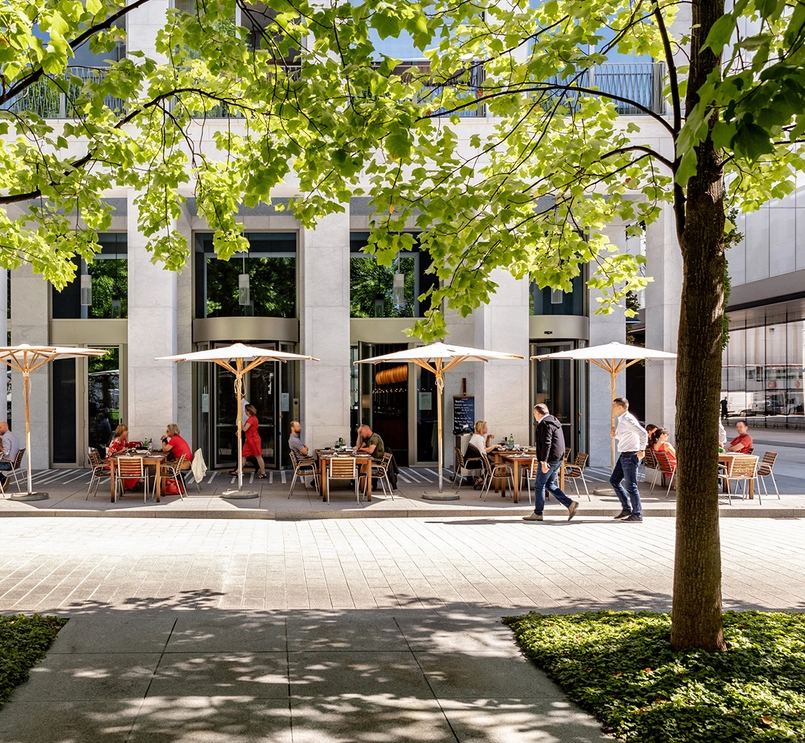 People seating outside