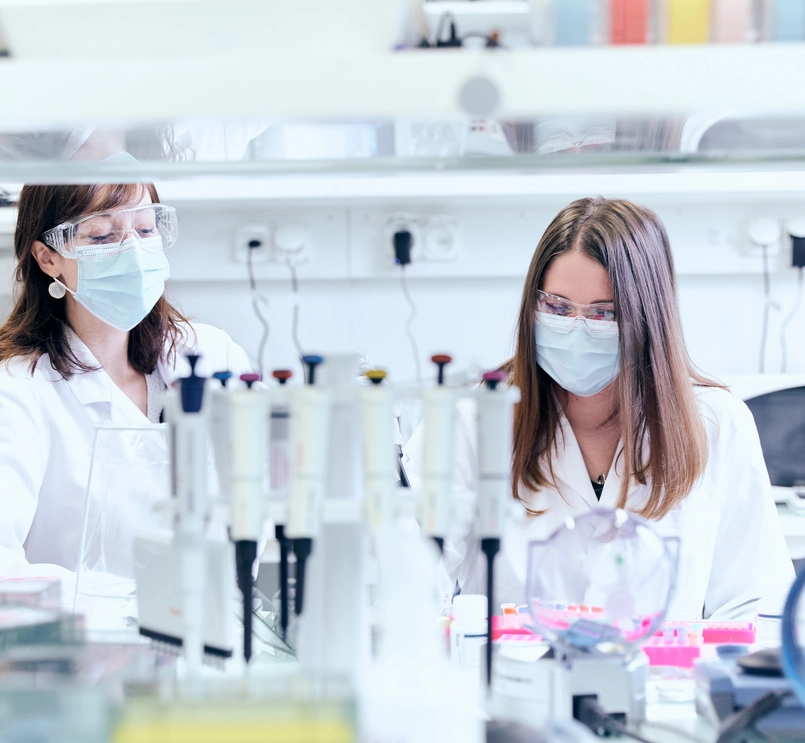 Scientists conducting innovative research experiments in lab