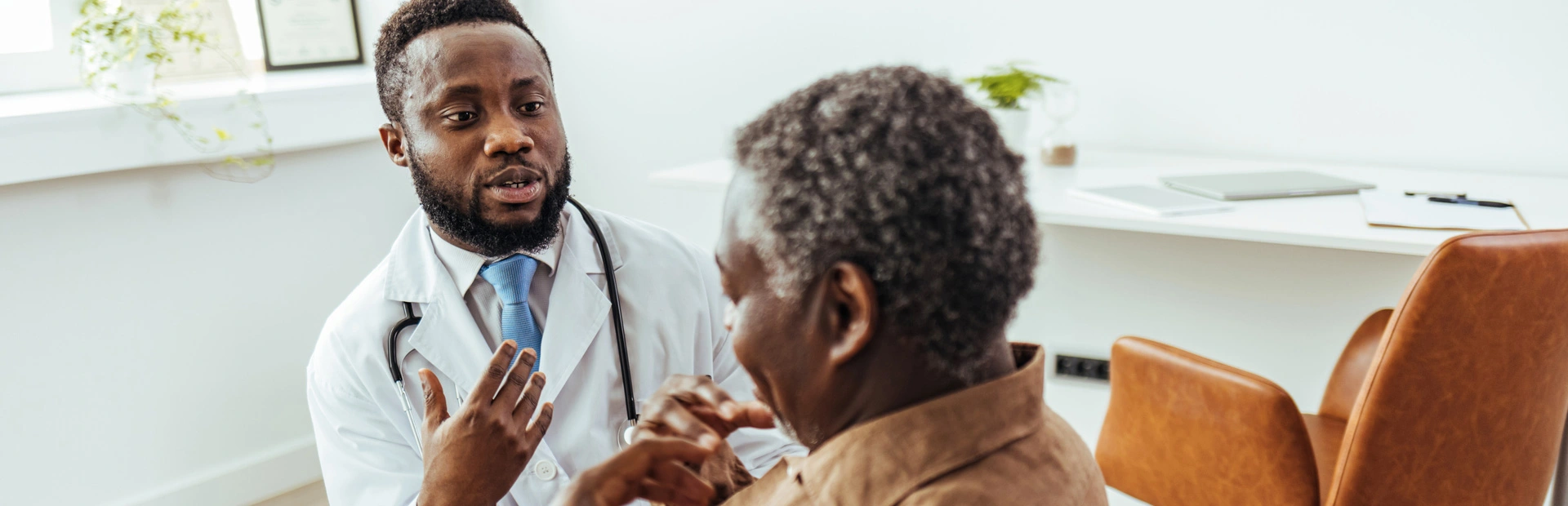Doctor meets with patient to discuss the patient’s healthcare options