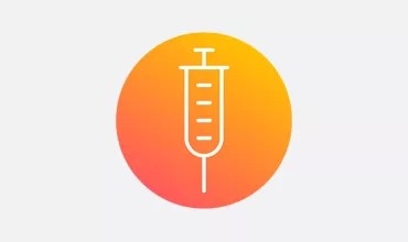 Orange gradient icon of a syringe