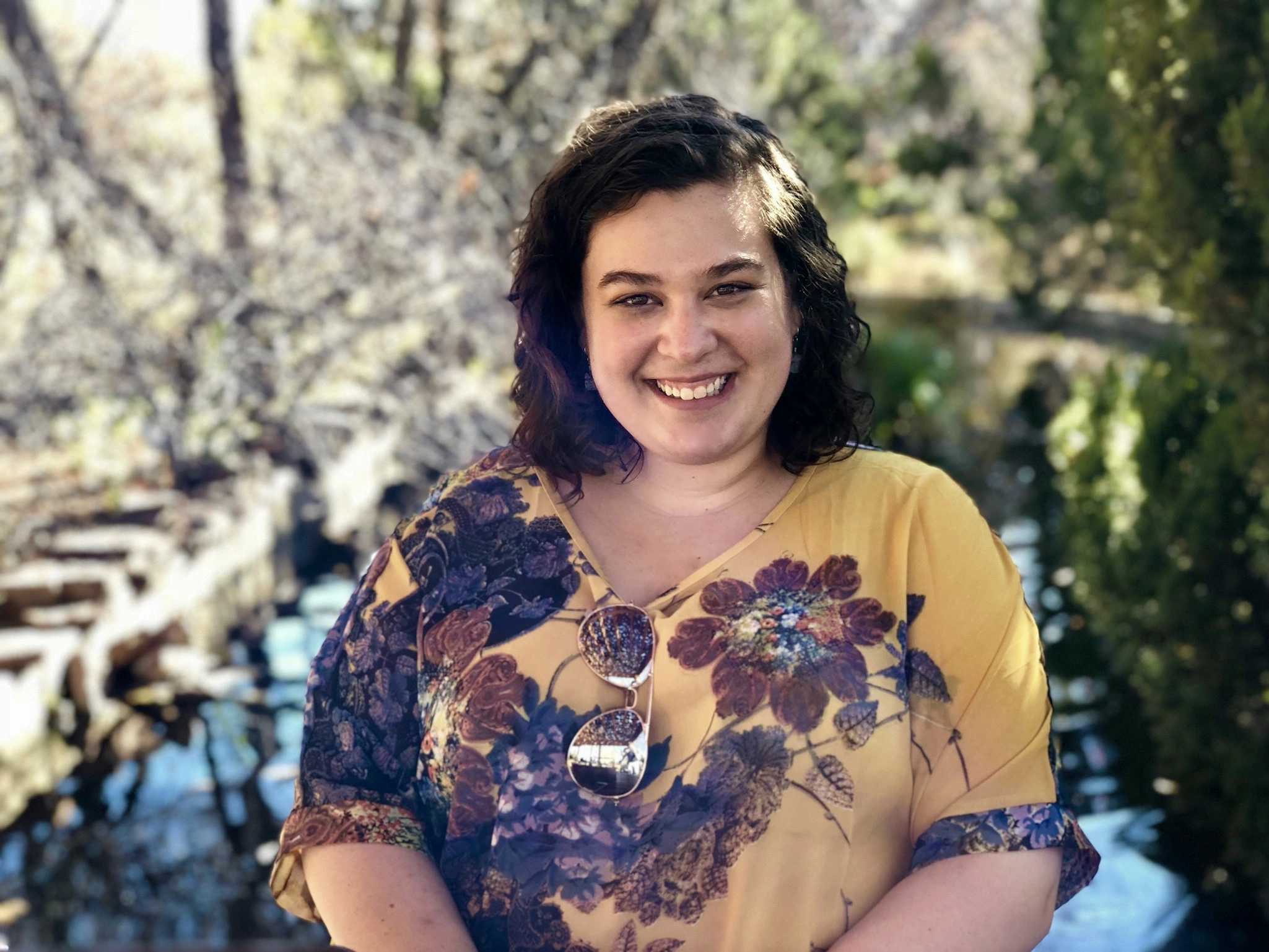 Katy, smiling at the camera