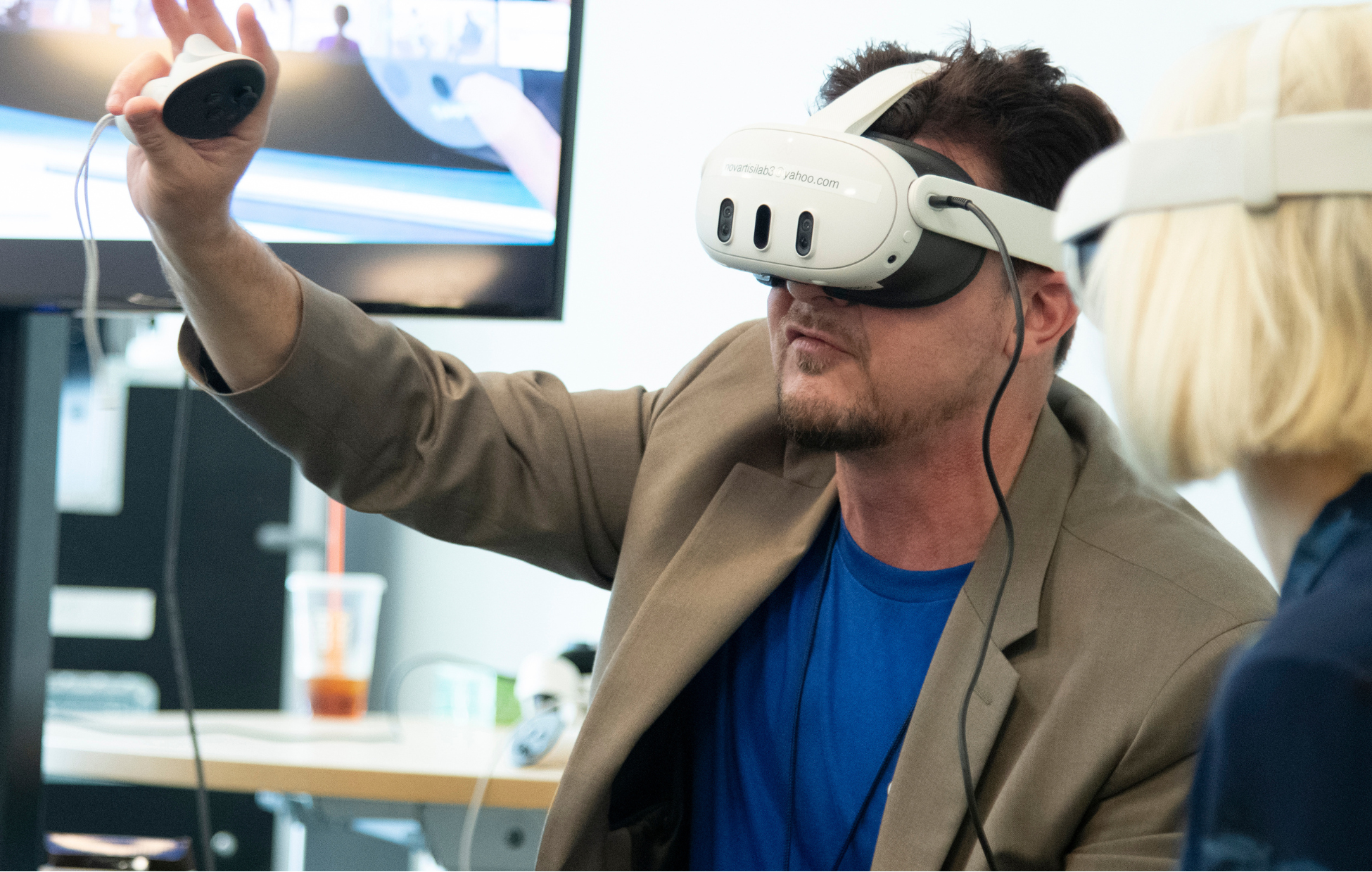 A man wearing a VR headset