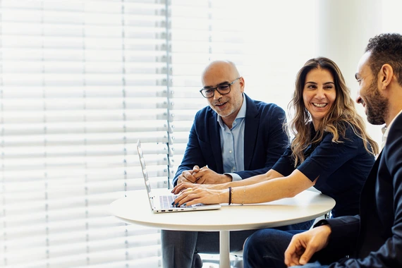 Co-workers having a meeting