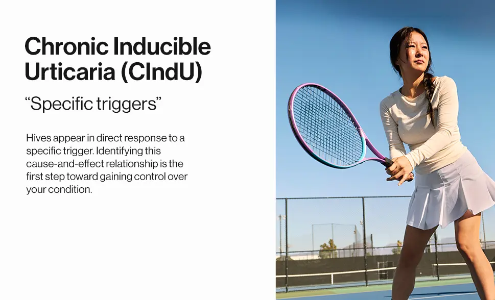 Chronic Spontaneous vs. Inducible Urticaria: What Is the Difference? * Patient portrayal