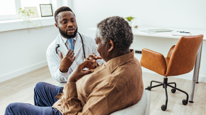 Doctor meets with patient to discuss the patient’s healthcare options