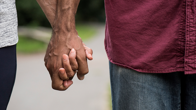 couple holding hands