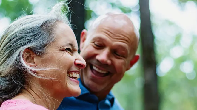 Two adults enjoying nature