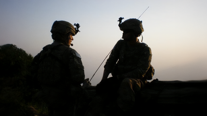 A Novartis employee and Veteran, Matt Baca, featured during his time in the military.